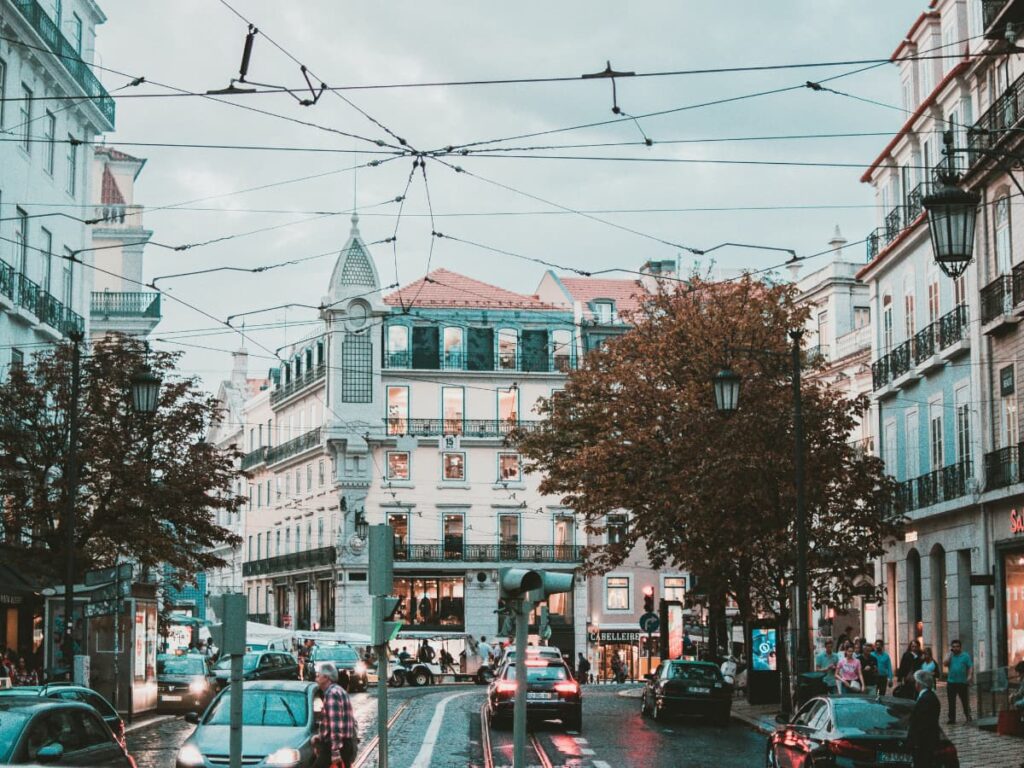 Rainy Lisbon during the winter.